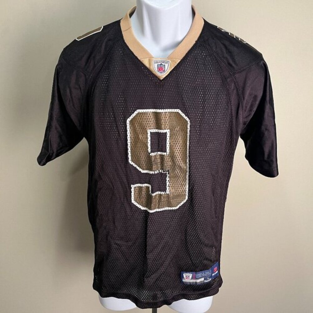 Reebok Youth Drew Brees New Orleans Saints Jersey Black YL Vintage NFL 🏈🔥
